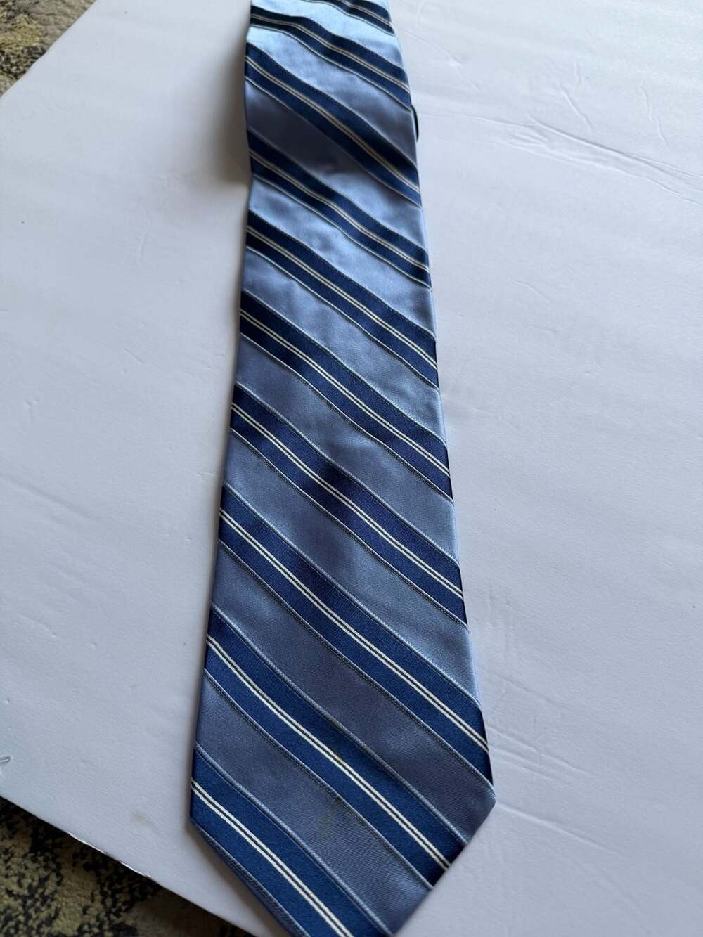 Tommy Hilfiger Men's Blue Striped Silk Necktie